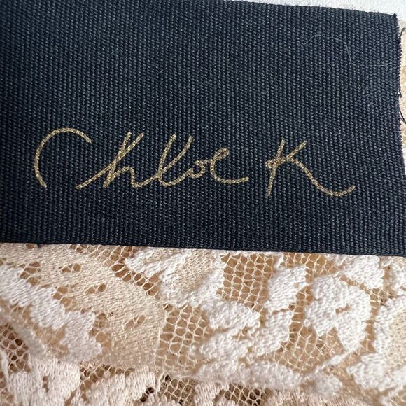 Nordstrom Chloe K Lace Sheer Tank Top Womens XS Ivory Blush Pink Camisole Shell - Picture 2 of 7